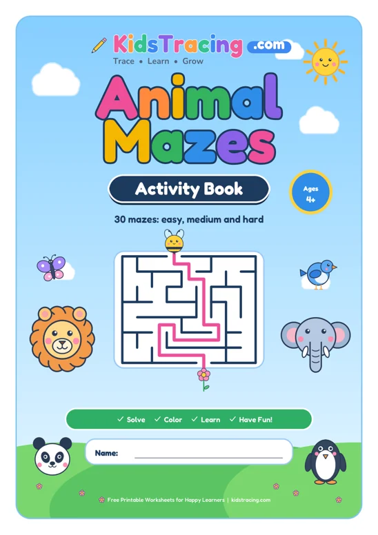 Cover of the Animal Mazes Activity Book